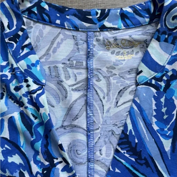 🩵 LILLY PULITZER Emile Dress in Zanzibar Blue Print Sleeveless Size S - Picture 3 of 6